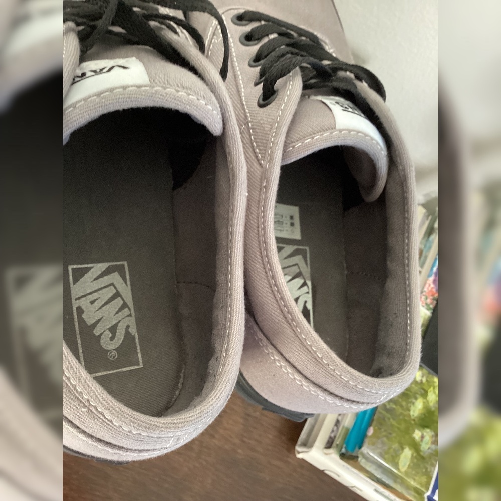 Vans Authentic Grey Canvas Sneakers | Men’s 9.5 | Clean & Classic - Picture 5 of 13